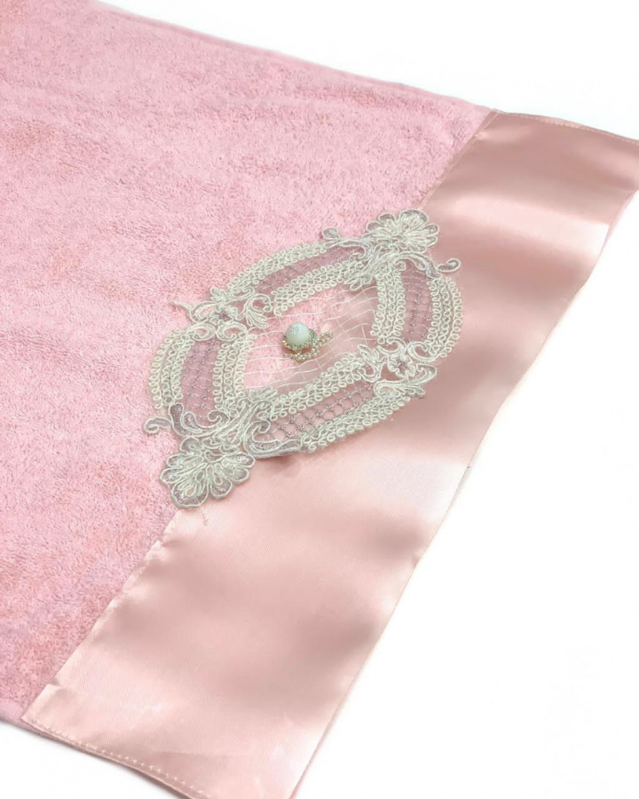Набор полотенец Rebeka "FRANSIZ" махра 50*90/70*140 сундук HS1480 (V-2) розовый (Акция)