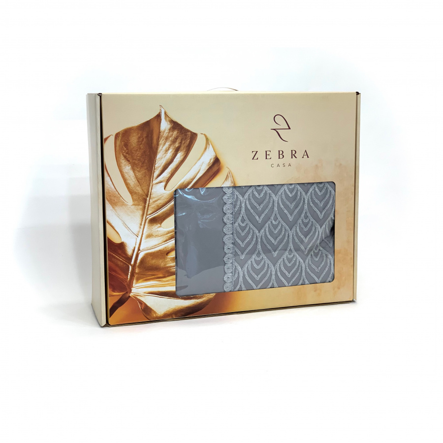 Комплект ZEBRA "LEAF"c наволочками евро  3 предмета серый (Акция)