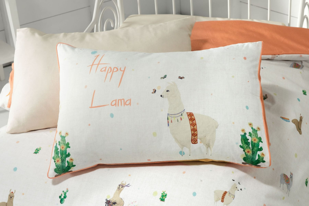 Комплект (детское постельное белье ) поплин HAPPY LAMA