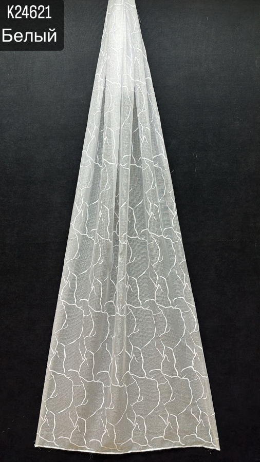 Тюль-сетка Лён с вышивкой-K24621