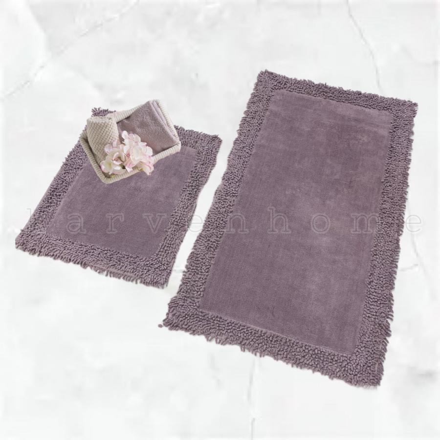 Набор ковриков для ванной Карвен K.M.DUZ/с бахрамой 60*100-60*50 KV 425 lila/лиловый