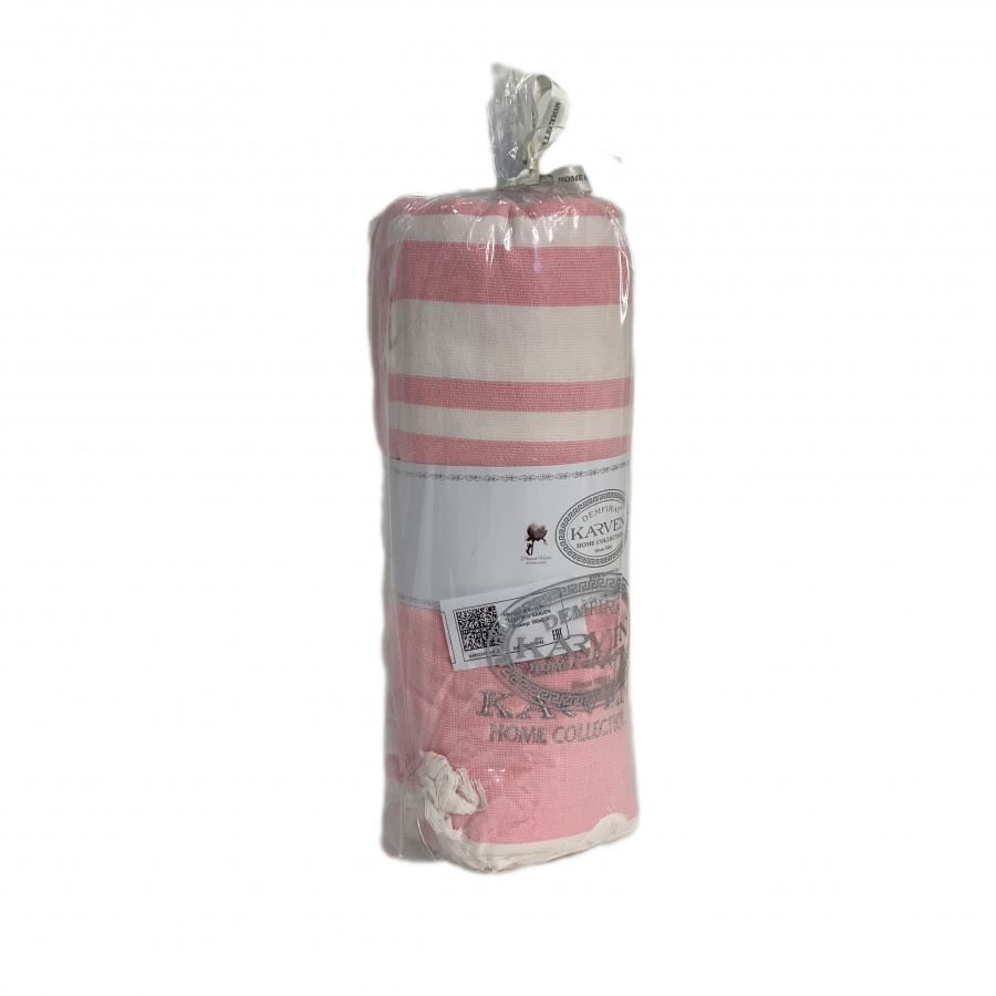 Полотенце Карвен  100*200 1шт.с бахрамой пештемаль махра Н 3278 v2 розовый