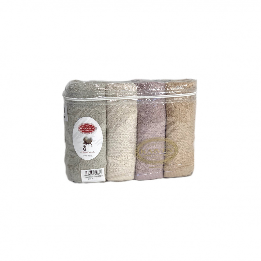 Набор полотенец Карвен "GIRDAP" Cotton (penye) 50*90 4шт. махра HS 1004 