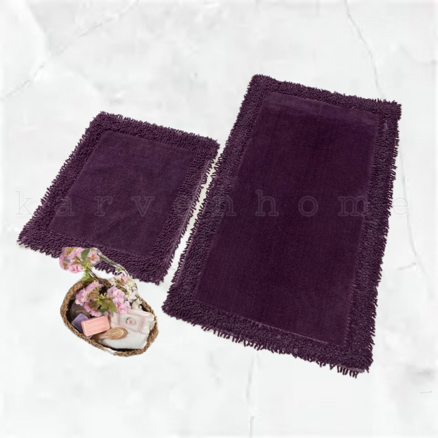Набор ковриков для ванной Карвен K.M.DUZ/с бахрамой 60*100-60*50 KV 425 mor/фиолетовый