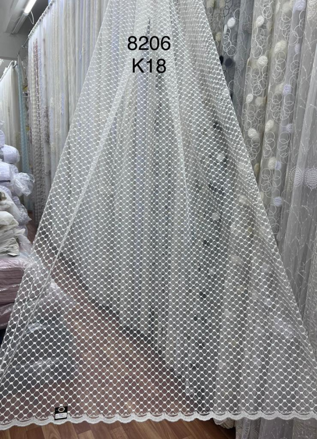Тюль-сетка с вышивкой грек K8206