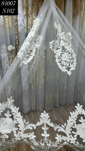 Тюль-сетка с вышивкой K84007  ( АКЦИЯ)