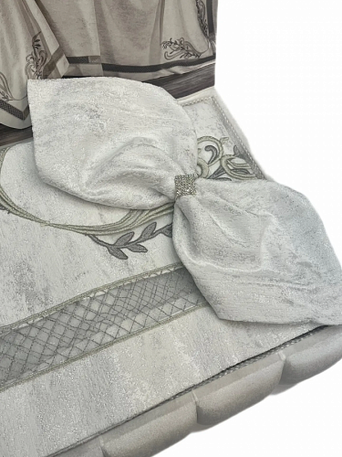 Скатерть Cундук Tiara Gri 180*280 с салфетками (12 шт) 30*30 26 пр