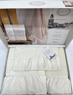 Набор полотенец Карвен махра 30*50/50*90/70*140 HS1731 ISABELLA Cream