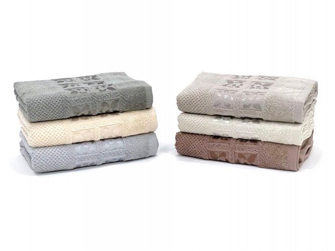 Полотенце Карвен  Lux Cotton"Cicek" 50*90 6 шт. махра Н 5058