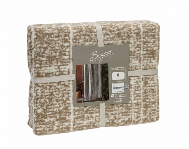Плед Sarev Bazaar хлопок 1,5 спальн. PL 002 LAUREL v2/Bej