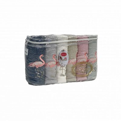 Полотенце кухонное Карвен Vip Cotton FLAMINGO махра 30*50 6 шт. НМ 776