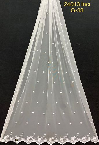 Тюль-сетка с вышивкой K24013İNCİ