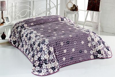 Плед EVLEN Super Soft 220*240 п/э в коробке евро Р 948 v3-(B007) сиреневый (Акция)