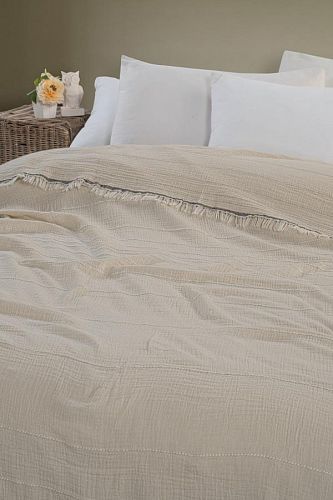 Плед Karven хлопок евро 220*240 PL029 IZGI v2/Natural