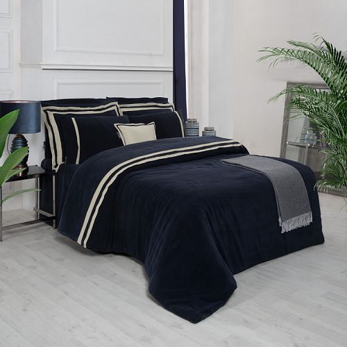 Постельное белье Sarev ELITE евро N318 KIMERA CUPRO Vegan Silk v9/Lacivert