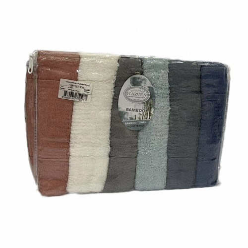 Полотенце Kарвен Bamboo "SAREV 1" 50*90 6шт бамбук H 4107