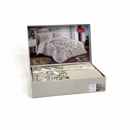 Постельное белье "Карвен" Digital print  Эксклюзив Тенсел  евро N128-T006 (Акция)