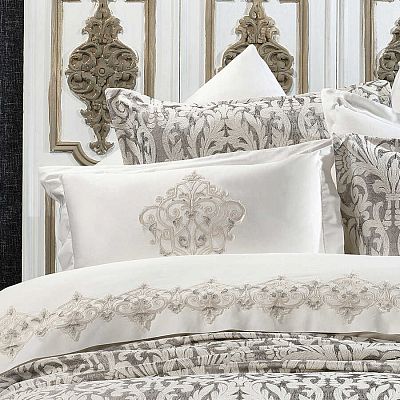 Комплект ZEBRA "ASTOR DAMASK" (Покрывало+постельное белье) евро 9 предметов Y 856 GRİ/серый