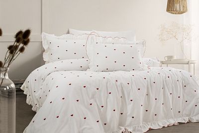 Постельное белье Zebra casa сатин евро N414 RUBY NAKISLI