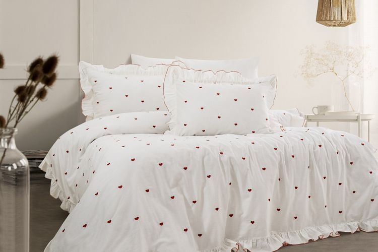 Постельное белье Zebra casa сатин евро N414 RUBY NAKISLI