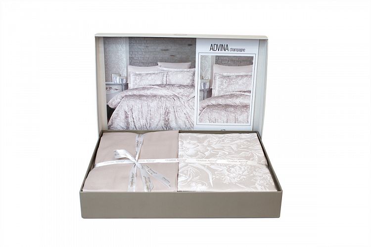 Постельное белье "Карвен" сатин 1,5 спальн. (Advina Champagne)