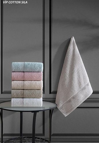 Полотенце Карвен Vip Cotton "SILA" 50*90 6шт.махра H 3282