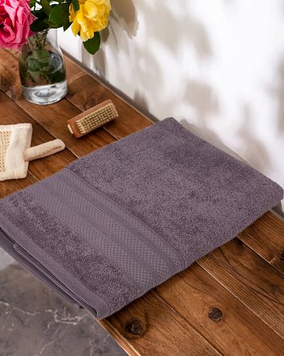 Полотенце Kарвен "PETEK BORDUR DUZ "Lux Cotton 50*90 1шт махра  H 5159 k.lila