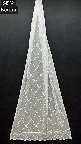 Тюль-сетка Лён с вышивкой-K24562