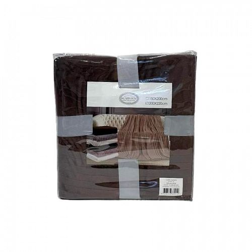 Плед Karven фланель 1,5 спальн. PL 005 SOLID JACQAURD v1/Dark Brown