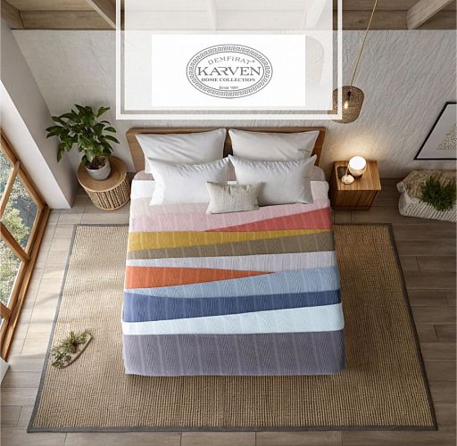 Плед вафельный Karven PURE SIMPLE пике евро 210*235 РL989 Antrasit