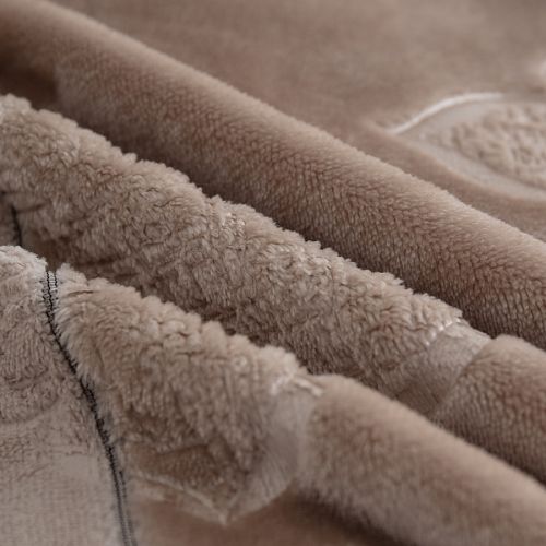 Плед Karven фланель евро PL 008 SOLID EMBOSS v6/Coffee