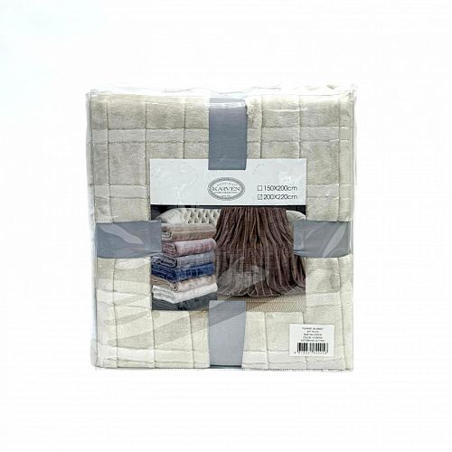 Плед Karven фланель евро PL 016 CUTTING v5/Beige