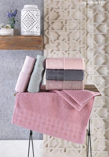 Полотенце Карвен Vip Cotton "ELFIN" 70*140 6шт.махра H 3283