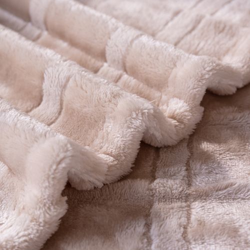 Плед Karven фланель евро PL 016 CUTTING v5/Beige
