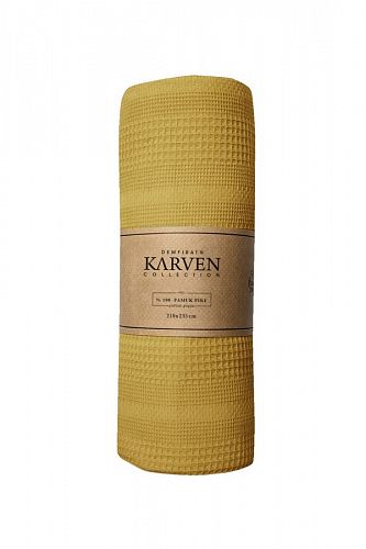 Плед вафельный Karven PURE SIMPLE пике евро 210*235 РL989 Olive