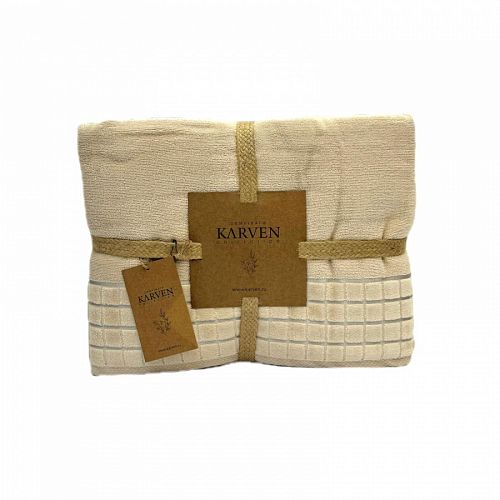 Покрывало махровое Karven 200*220 евро Y1038 EKOSE Bej