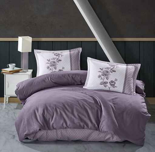Постельное белье "Карвен" DELUXE ранфорс евро Suave Lilac v-3 (4пр) (Акция)