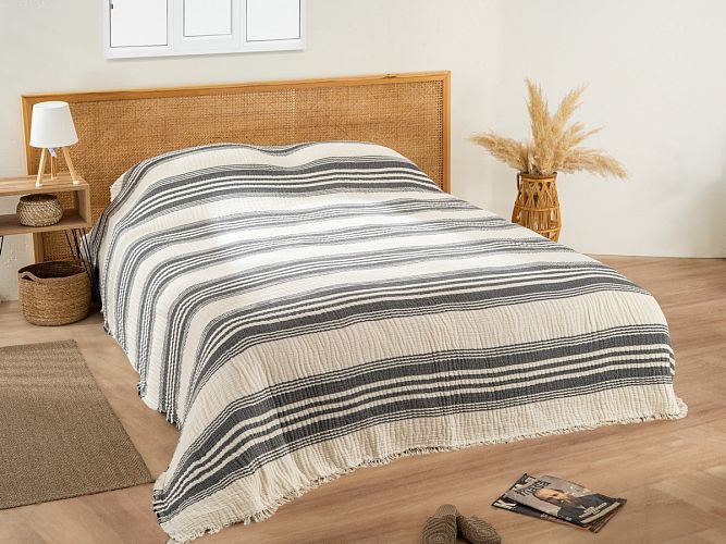 Плед Karven пике муслиновый евро 220*240 PL033 TRUVA v5/Antrasit