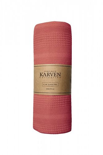 Плед вафельный Karven PURE SIMPLE пике евро 210*235 РL989 Kiremit