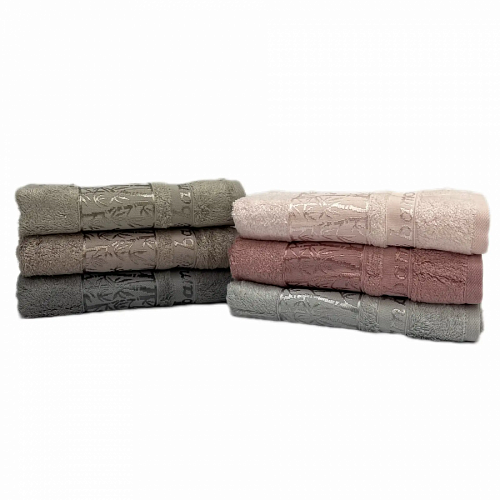 Полотенце Kарвен Bamboo "ULYANU 1" 50*90 6шт бамбук H 4107