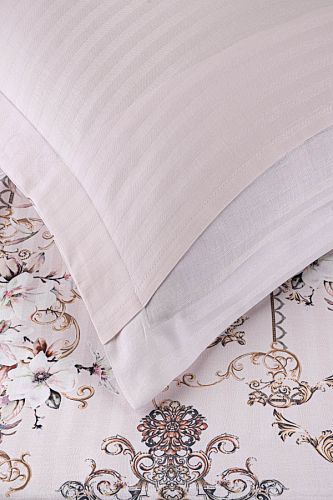 Постельное белье Карвен Stripe Satin с цветным принтом евро N250 -SB008(6пр.) (Акция)