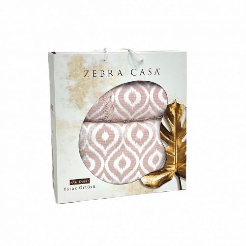 Покрывало  ZEBRA  "ALL DAYS IKAT" 1.5 сп (180*250)  Y870 pudra/пудровый 