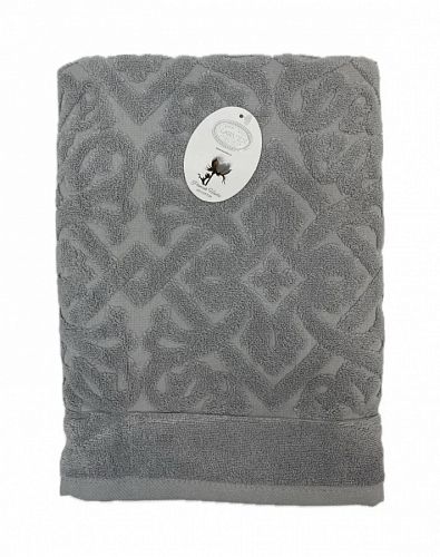 Полотенце Kарвен Vip Cotton 70*140 1шт махра H5168 ROMA Grey