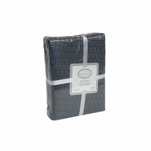 Плед KARVEN Super Soft "MELINDA" 200*220 п/э евро Р 942 антрацит (Акция).