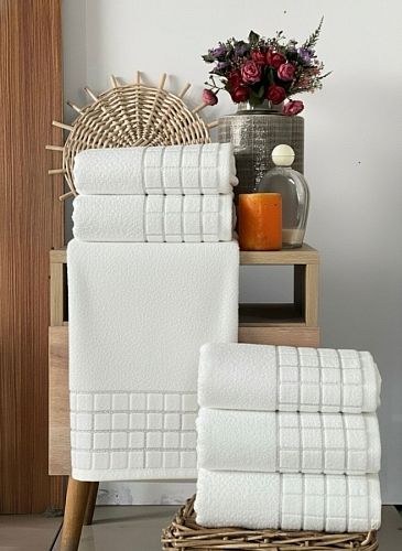 Полотенце Kарвен EKOSE Vip Cotton 70*140 1шт махра H5165 Beyaz