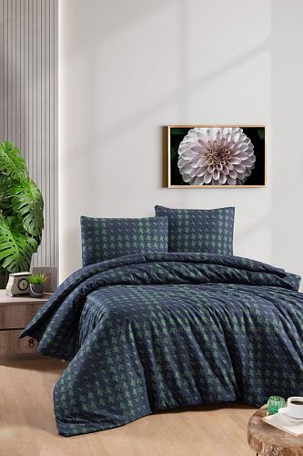Постельное белье Карвен фланель евро N244 SADORA Navy Blue