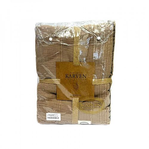 Плед Karven хлопок евро 220*240 PL029 IZGI v3/Koyu kahve