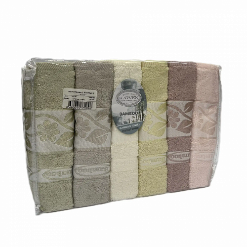 Полотенце Kарвен Bamboo "ACRA" 50*90 6шт бамбук H 4107