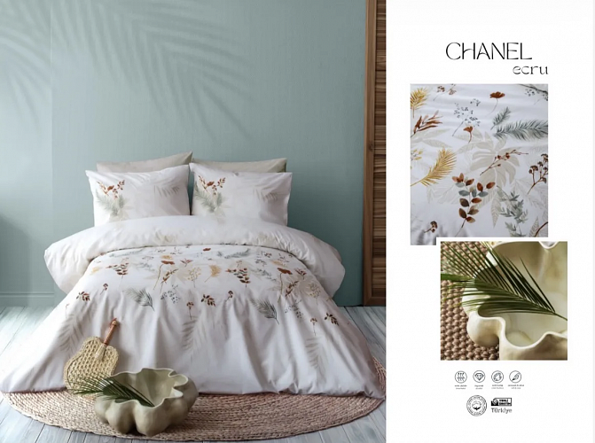 Постельное белье "Карвен" ранфорс семейный CHANEL ECRU
