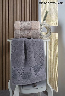 Полотенце Карвен "ASEL" 50*90 1шт. микрокоттон H6019 Gray